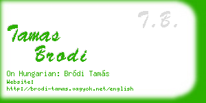 tamas brodi business card