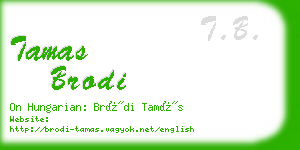 tamas brodi business card